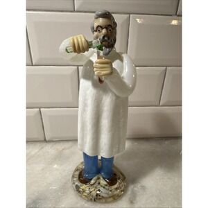 Vintage Czech Glass Figurine Doctor Test Tubes Zelezny Brod Solo Art Glass 8"